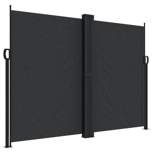 Sammenrullelig sidemarkise 180x1000 cm sort