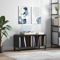 Vinylskab 100x38x48 cm konstrueret træ sort