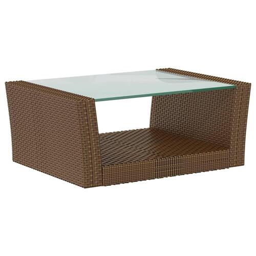 Loungesæt til haven 8 dele med hynder polyrattan brun