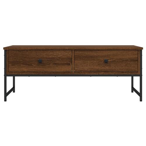 Sofabord 101x49x39,5 cm konstrueret træ brun egetræsfarve