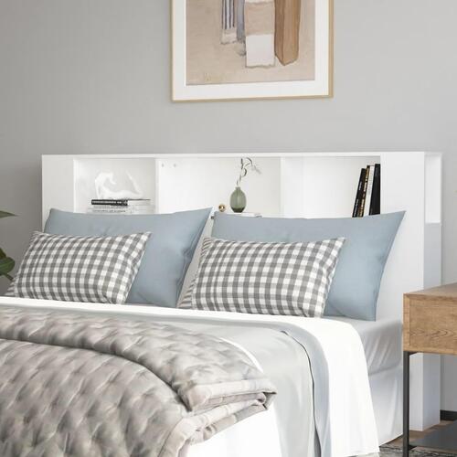 Sengegavl med opbevaring 180x18,5x104,5 cm hvid