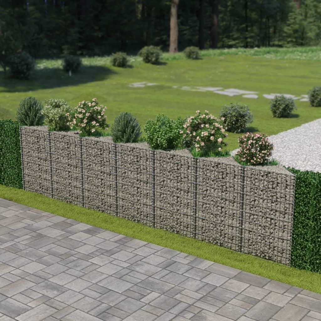 Gabionvæg galvaniseret stål 450 x 30 x 100 cm