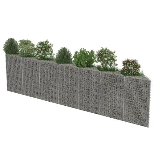 Gabionvæg galvaniseret stål 450 x 30 x 100 cm