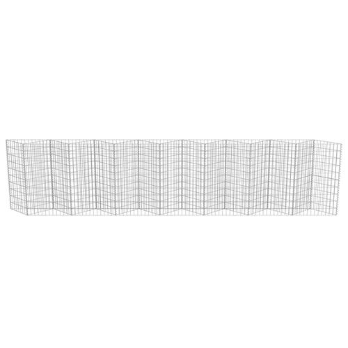 Gabionvæg galvaniseret stål 450 x 30 x 100 cm