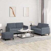 3 personers sofa velour mørkegrå