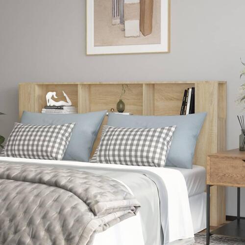 Sengegavl med opbevaring 180x18,5x104,5 cm sonoma-eg