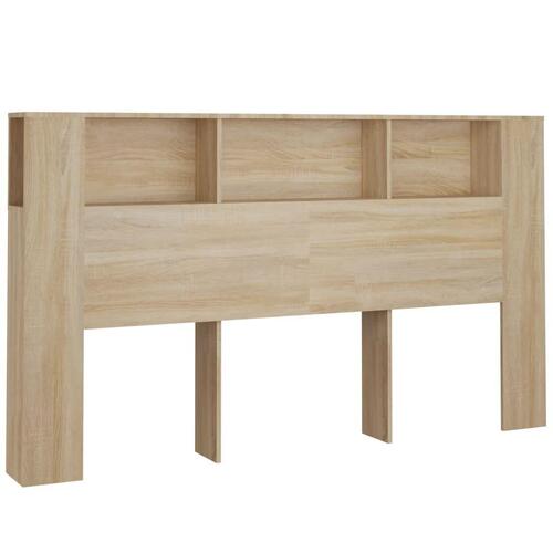 Sengegavl med opbevaring 180x18,5x104,5 cm sonoma-eg