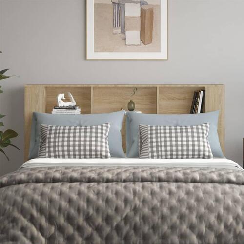 Sengegavl med opbevaring 180x18,5x104,5 cm sonoma-eg