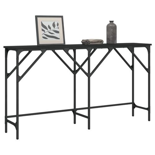 Konsolbord 140x29x75 cm konstrueret træ sort