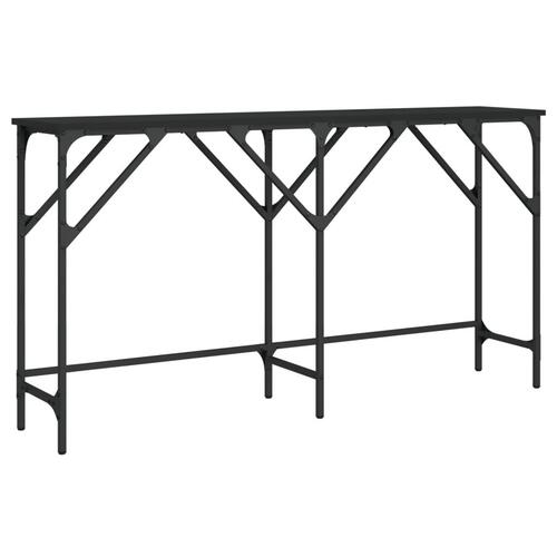 Konsolbord 140x29x75 cm konstrueret træ sort
