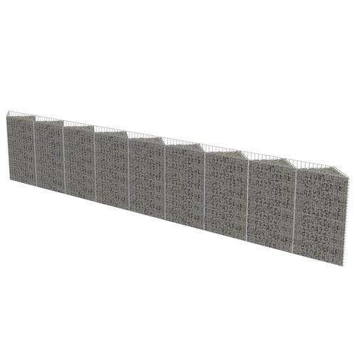 Gabionvæg galvaniseret stål 630 x 30 x 100 cm