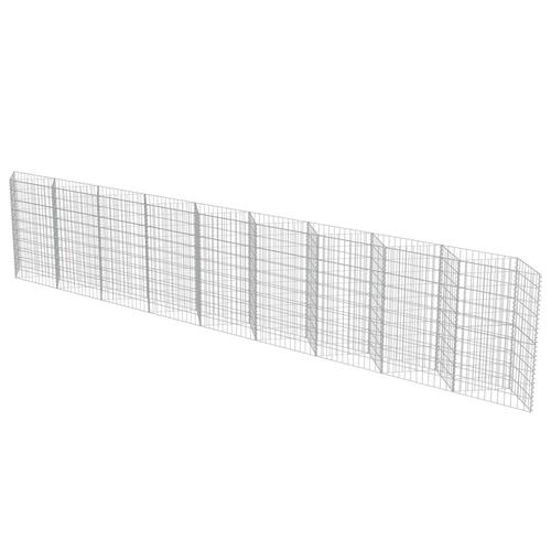 Gabionvæg galvaniseret stål 630 x 30 x 100 cm