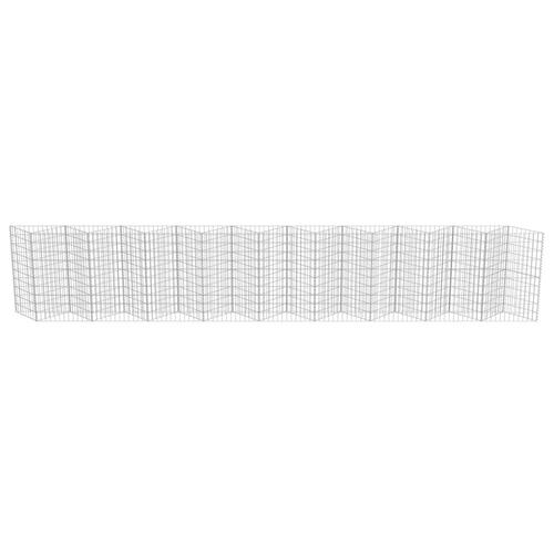 Gabionvæg galvaniseret stål 630 x 30 x 100 cm