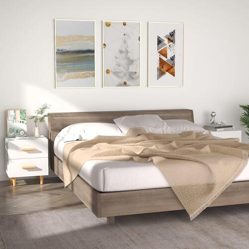 Sengeborde 40x35x47,5 cm 2 stk. hvid