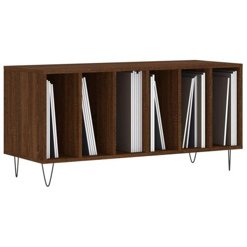 Vinylskab 100x38x48 cm konstrueret træ brun egetræsfarve
