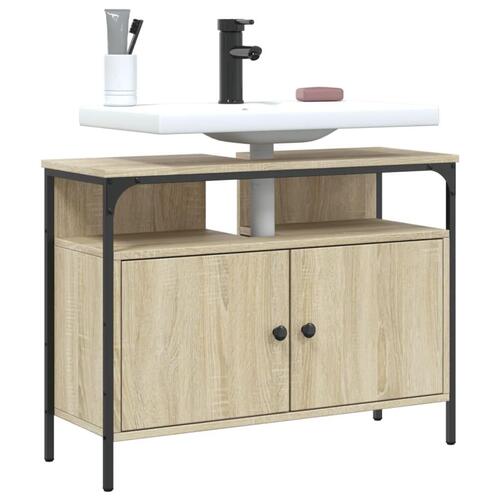 Underskab til håndvask 80x30x60 cm konstrueret træ sonoma-eg