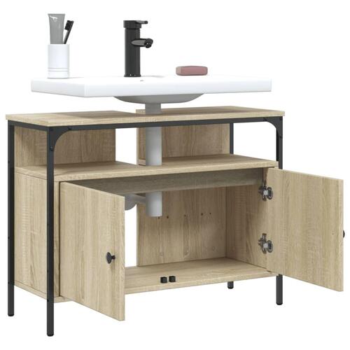 Underskab til håndvask 80x30x60 cm konstrueret træ sonoma-eg