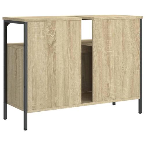 Underskab til håndvask 80x30x60 cm konstrueret træ sonoma-eg