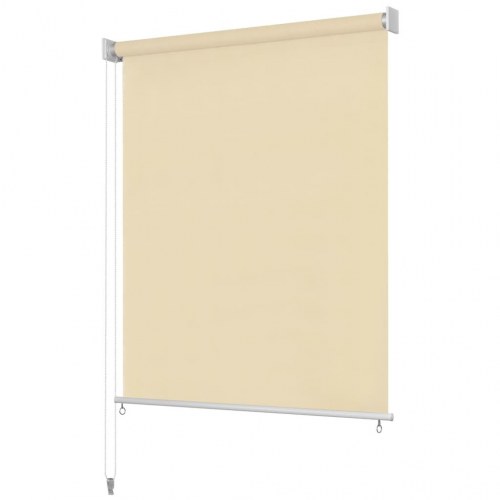 Udendørs rullegardin 350 × 230 cm - cremefarvet HDPE