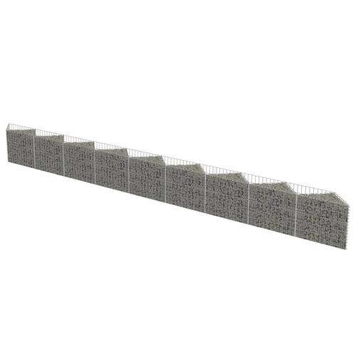 Gabionvæg galvaniseret stål 630 x 30 x 50 cm