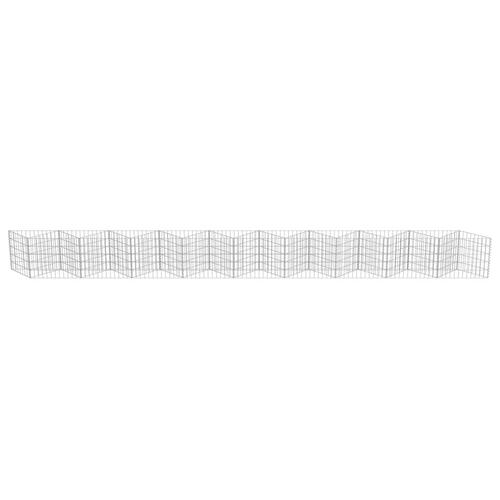 Gabionvæg galvaniseret stål 630 x 30 x 50 cm