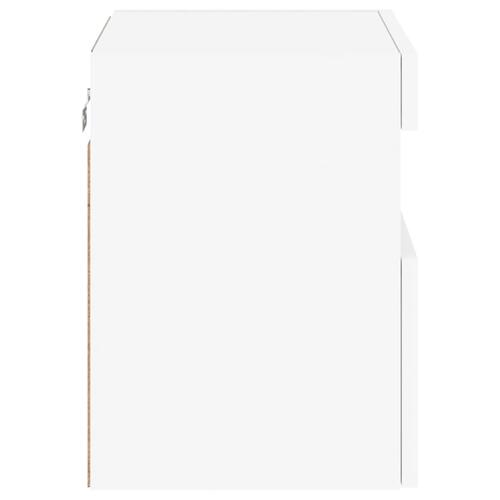 Væghængt tv-bord med LED-lys 40x30x40 cm hvid