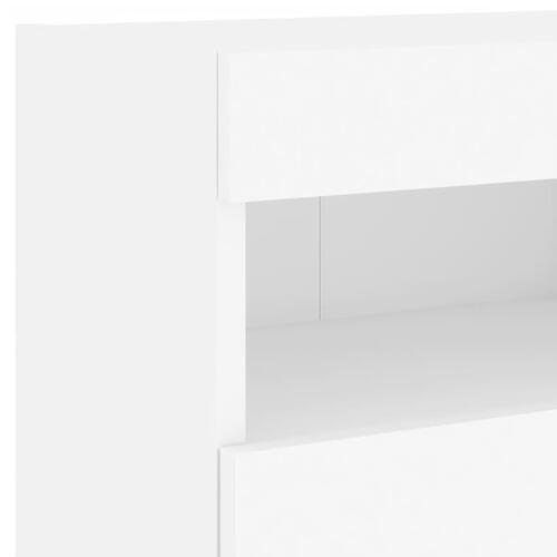 Væghængt tv-bord med LED-lys 40x30x40 cm hvid