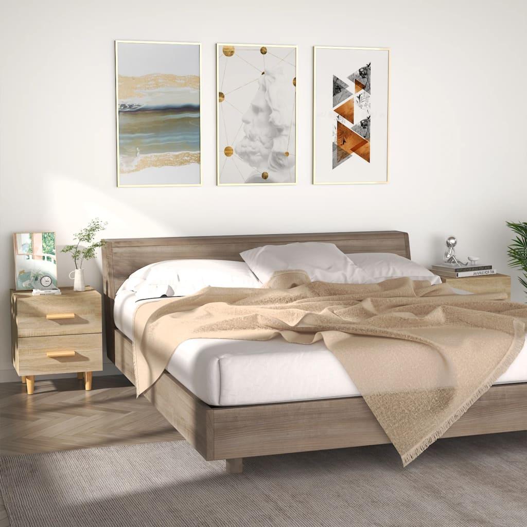 Sengeborde 40x35x47,5 cm 2 stk. sonoma-eg