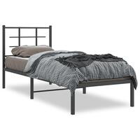 Sengeramme med sengegavl 80x200 cm metal sort