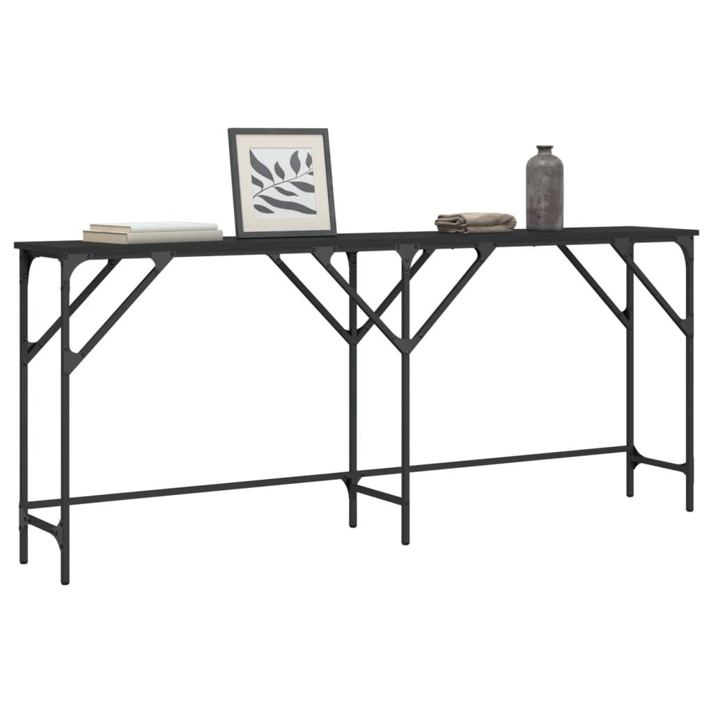 Konsolbord 180x29x75 cm konstrueret træ sort