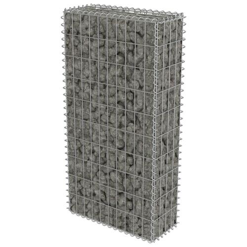 Gabionvæg med dæksler galvaniseret stål 50 x 20 x 100 cm