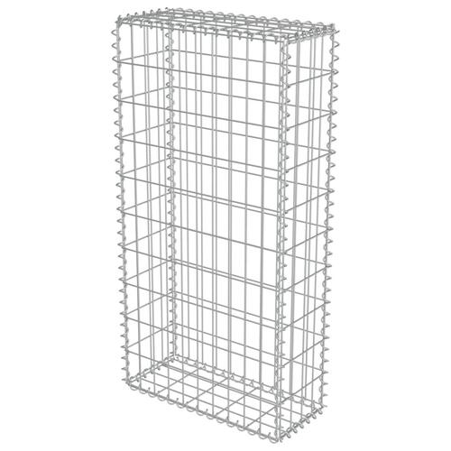 Gabionvæg med dæksler galvaniseret stål 50 x 20 x 100 cm