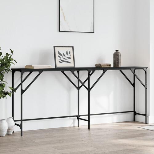 Konsolbord 180x29x75 cm konstrueret træ sort