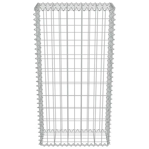 Gabionvæg med dæksler galvaniseret stål 50 x 20 x 100 cm