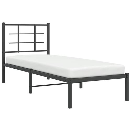 Sengeramme med sengegavl 80x200 cm metal sort