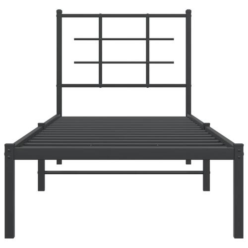 Sengeramme med sengegavl 80x200 cm metal sort
