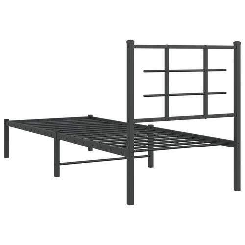 Sengeramme med sengegavl 80x200 cm metal sort