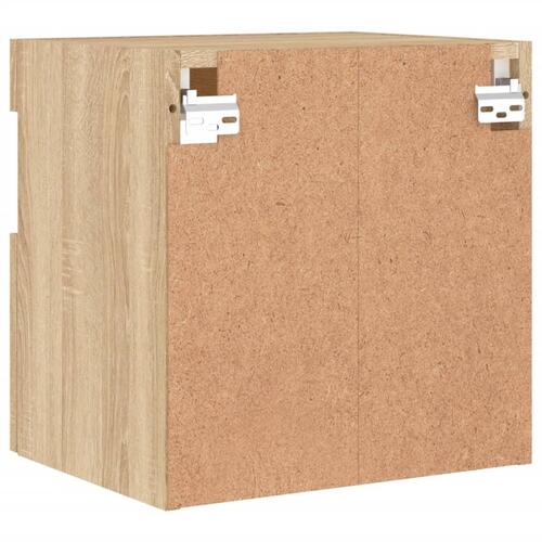 Væghængte tv-borde 2 stk. med LED-lys 40x30x40 cm sonoma-eg
