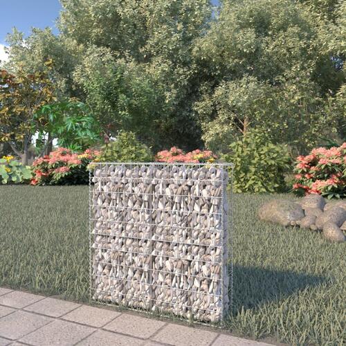 Gabionvæg med dæksler galvaniseret stål 80 x 20 x 100 cm