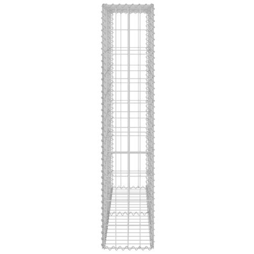 Gabionvæg med dæksler galvaniseret stål 80 x 20 x 100 cm
