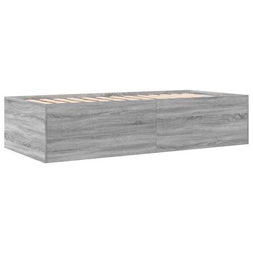 Daybed med skuffer uden madras 75x190 cm grå sonoma-eg