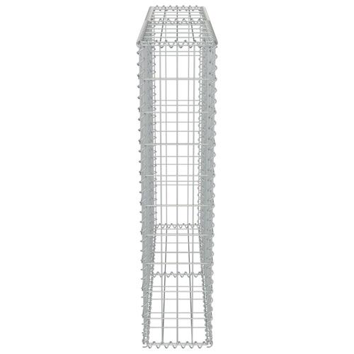 Gabionvæg med dæksler galvaniseret stål 100 x 20 x 100 cm