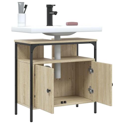 Underskab til håndvask 60x30x60 cm konstrueret træ sonoma-eg