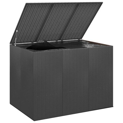 Hyndeboks 145x100x103 cm polyrattan sort