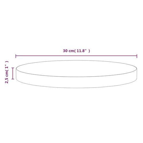 Bordplade Ø30x2,5 cm massivt fyrretræ