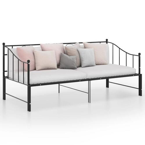 Sengestel til udtræksseng 90x200 cm metal sort