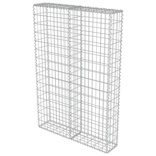 Gabionvæg med dæksler 100 x 20 x 150 cm galvaniseret stål