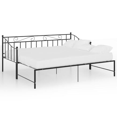 Sengestel til udtræksseng 90x200 cm metal sort