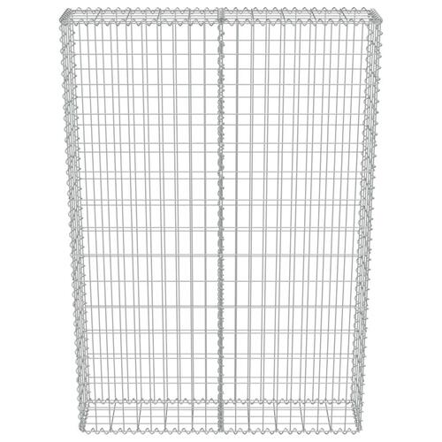 Gabionvæg med dæksler 100 x 20 x 150 cm galvaniseret stål