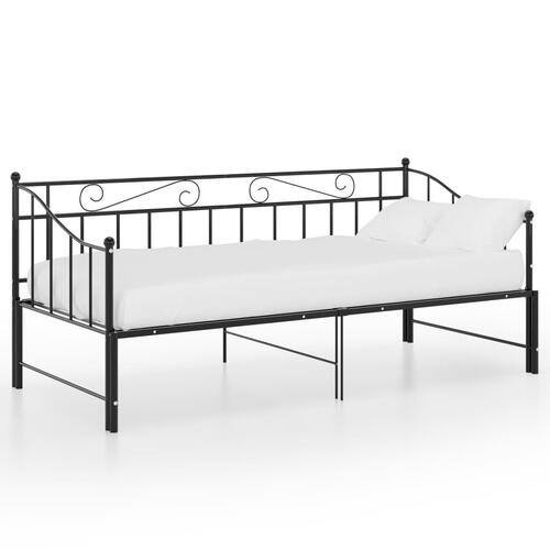 Sengestel til udtræksseng 90x200 cm metal sort